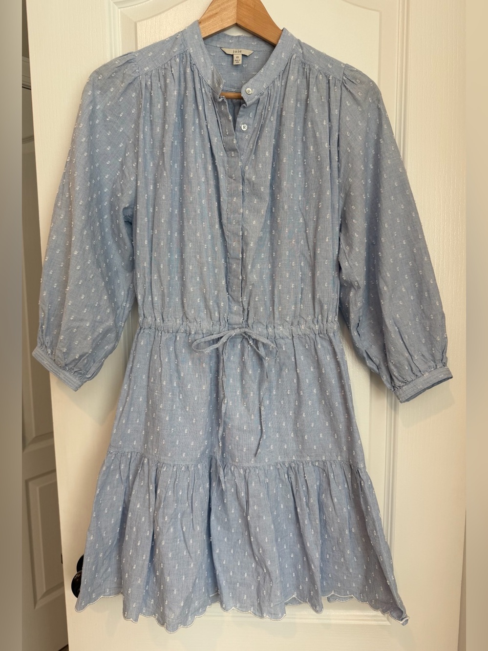 Joie Light Blue Dress with Drawstring Waist